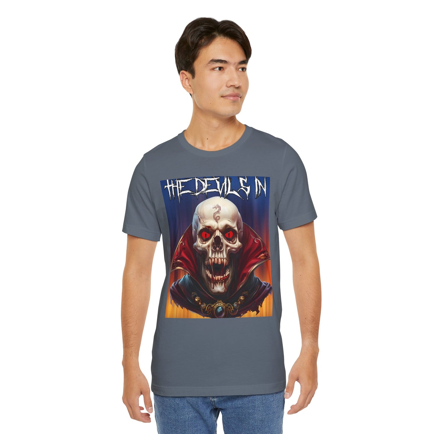Skull Head - The Devils in - Unisex Jersey Short Sleeve Tee