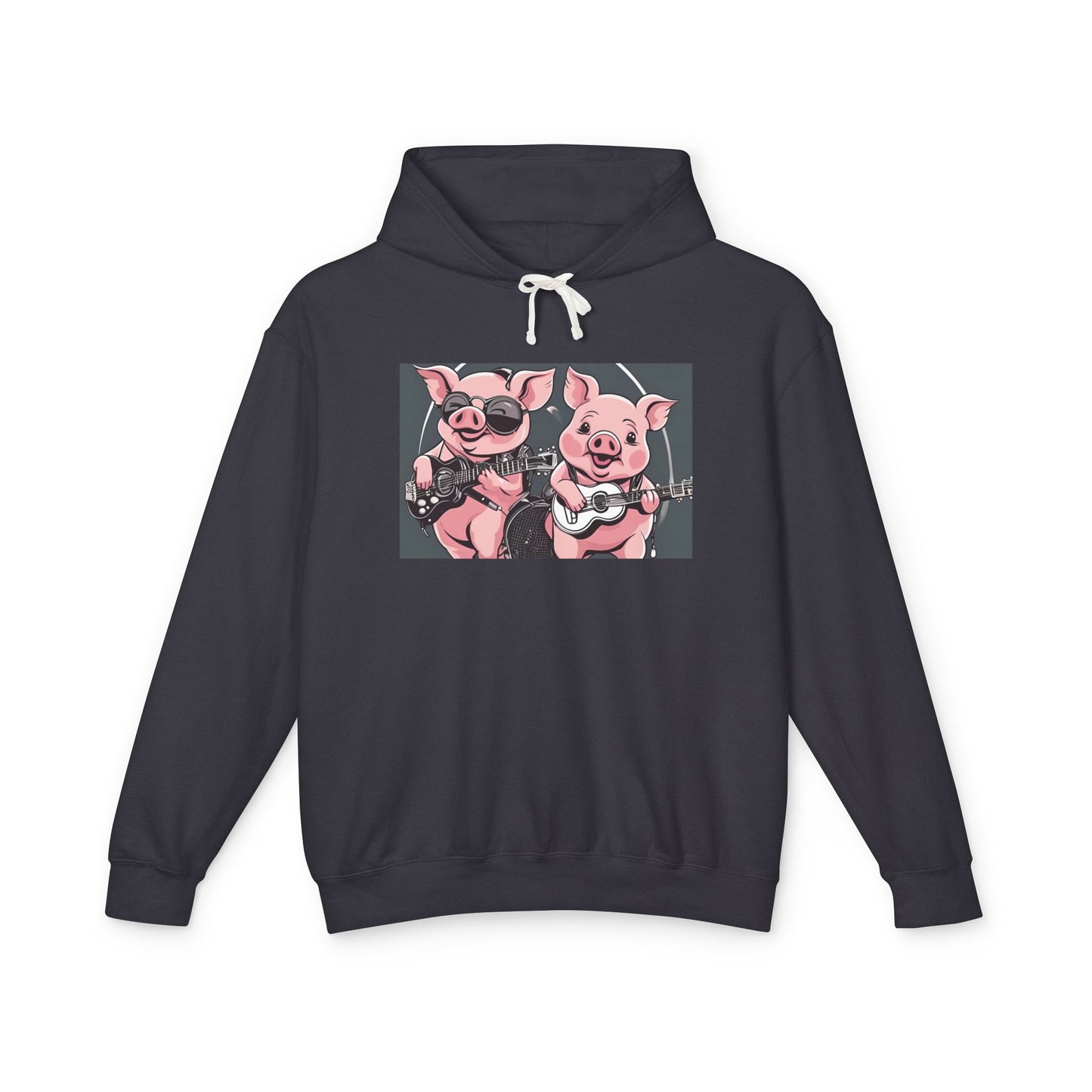 Pig Rock Band - Unisex Lightweight Hooded Sweatshirt
