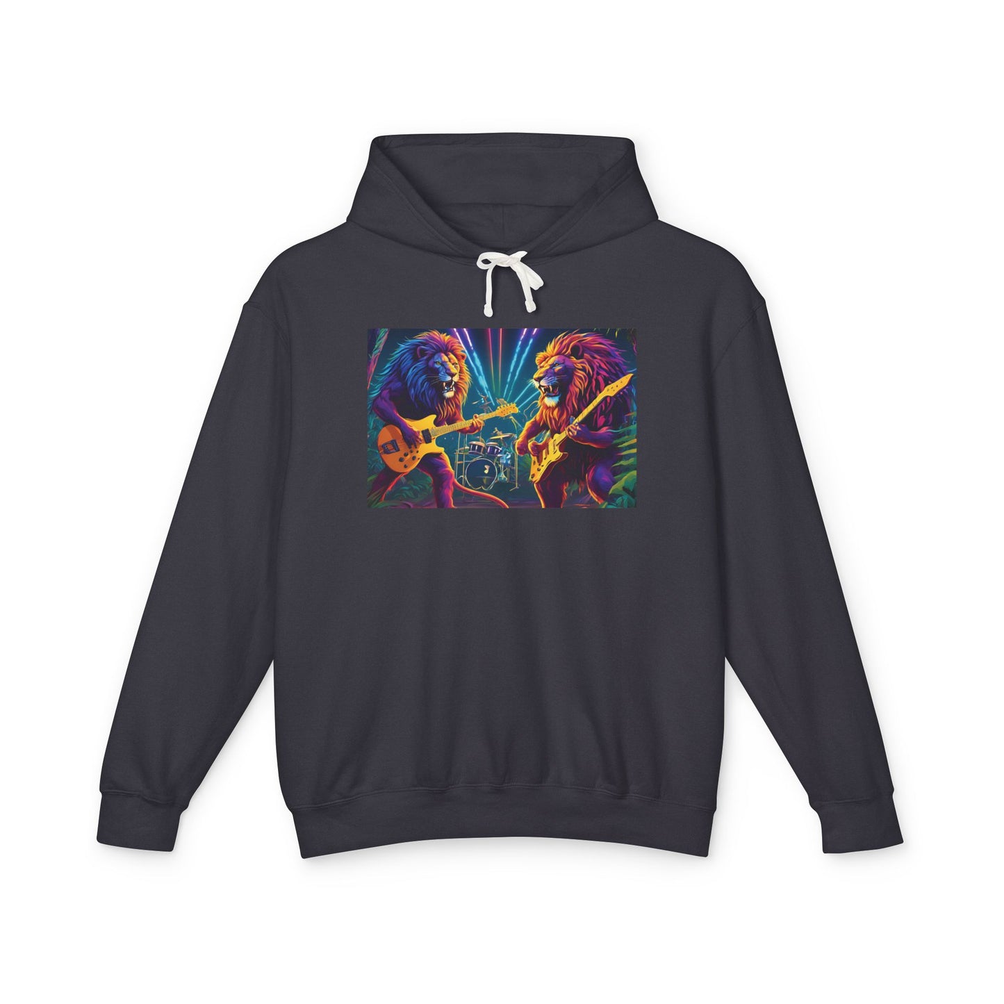 Lion's Rock Band - Unisex Lightweight Hooded Sweatshirt