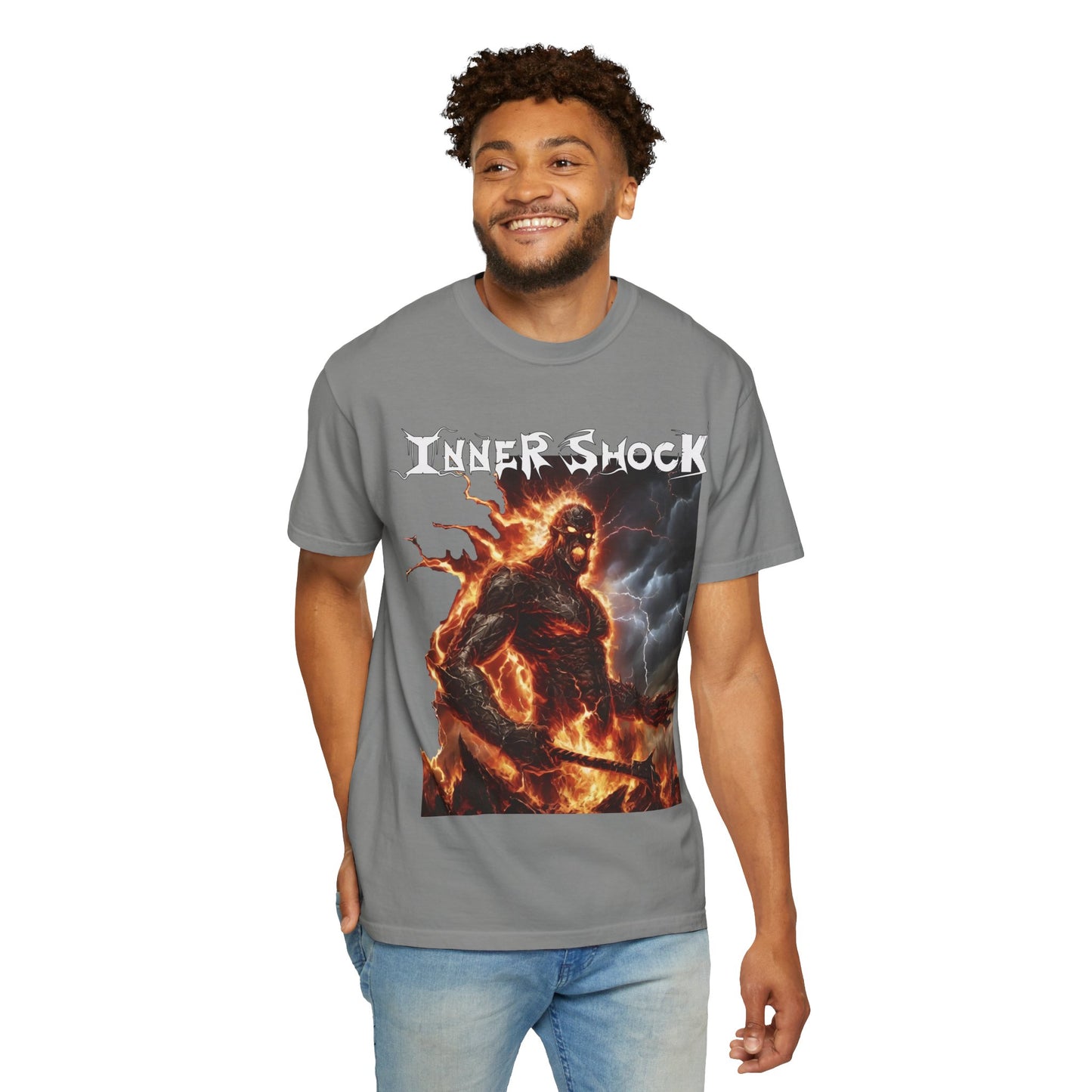 Inner Shock - Fire Monster - Unisex Garment-Dyed T-shirt