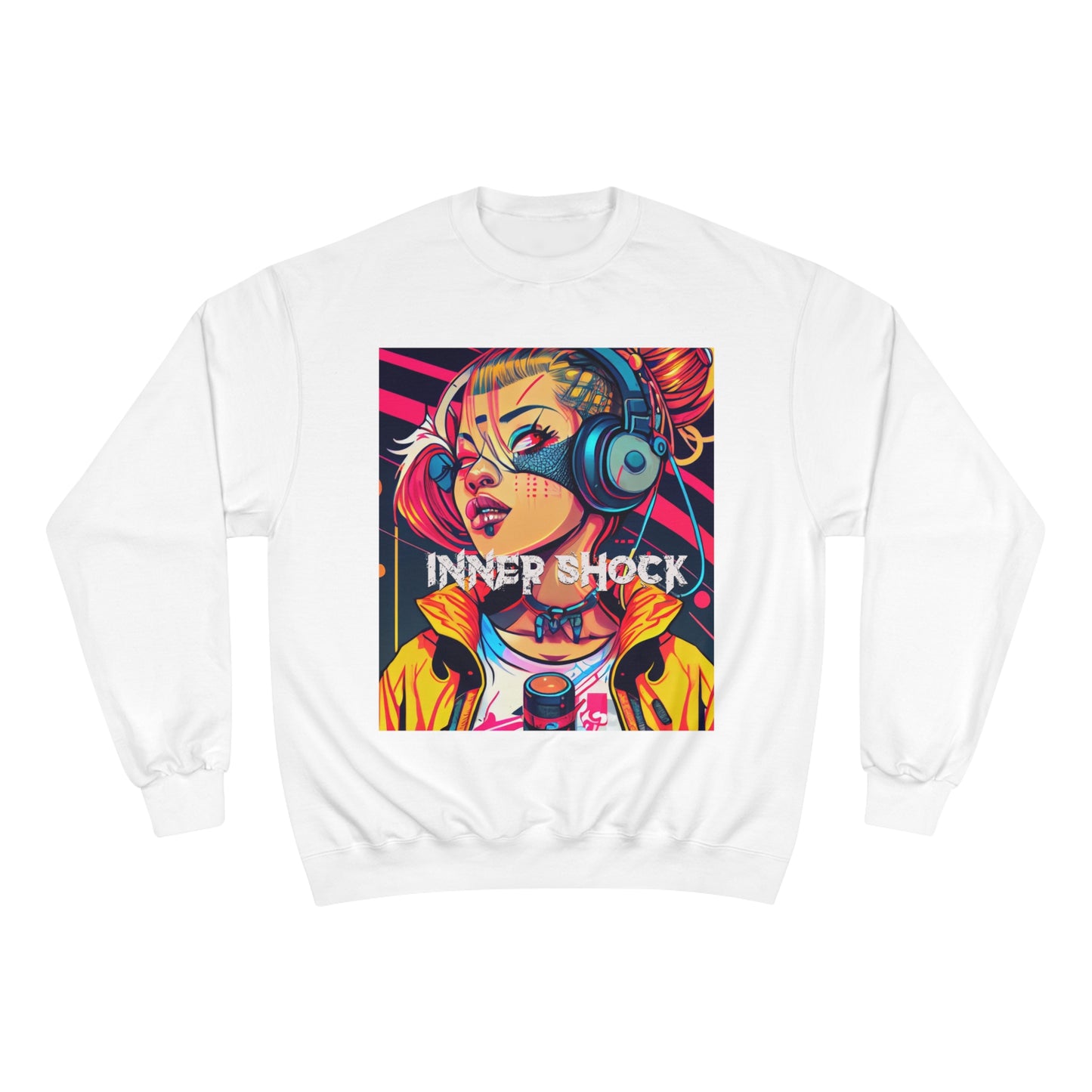 Inner Shock - Young Hip Girl with Headphones Champion Sweatshirt
