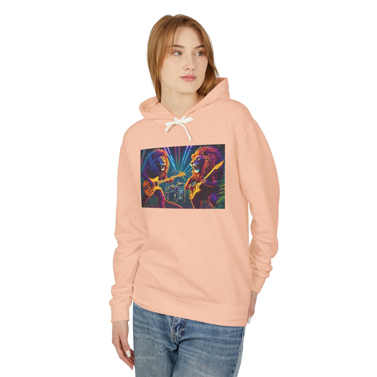 Lion's Rock Band - Unisex Lightweight Hooded Sweatshirt