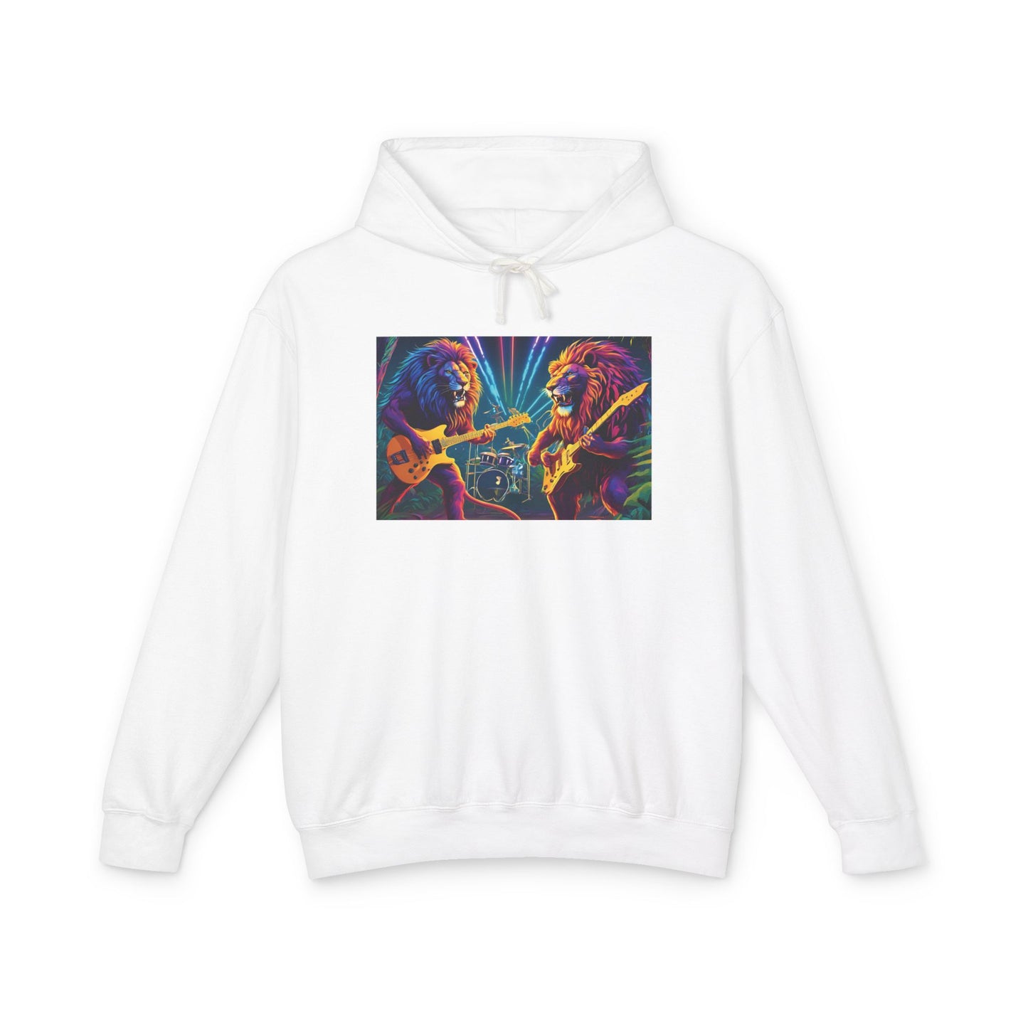 Lion's Rock Band - Unisex Lightweight Hooded Sweatshirt