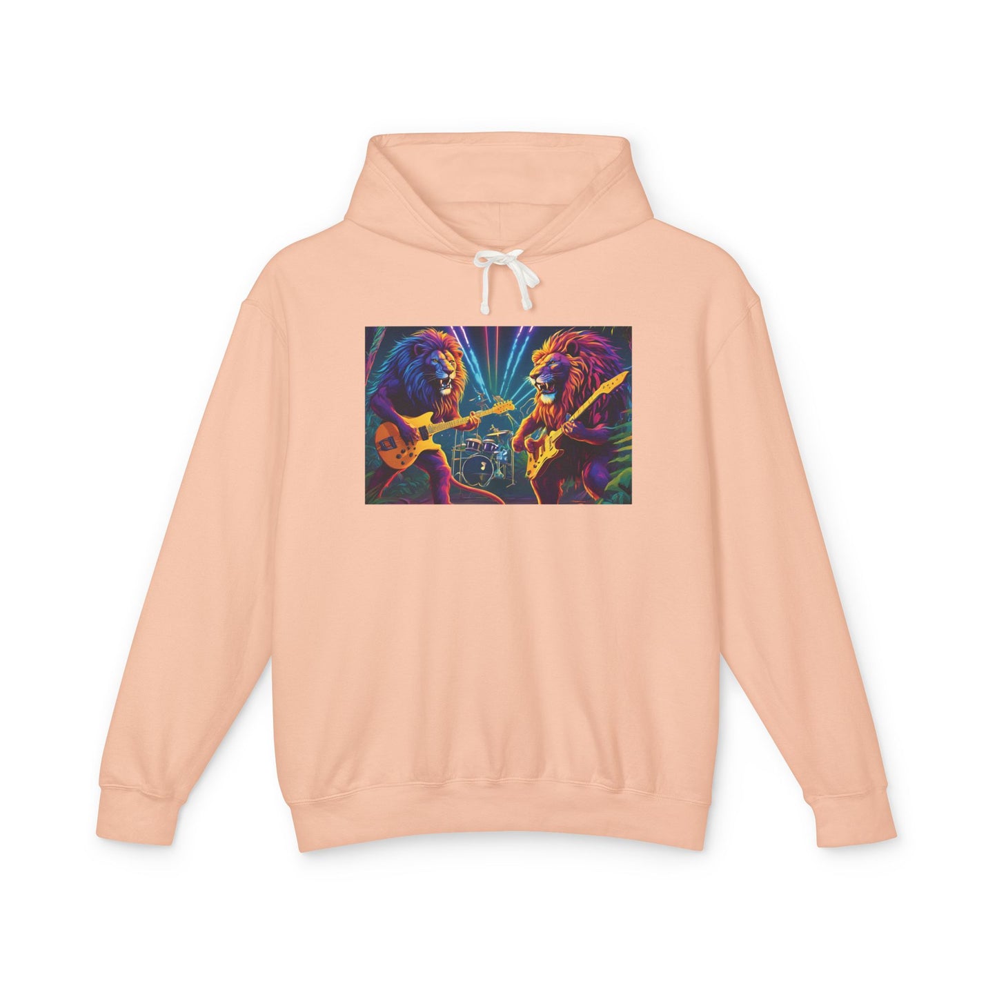 Lion's Rock Band - Unisex Lightweight Hooded Sweatshirt