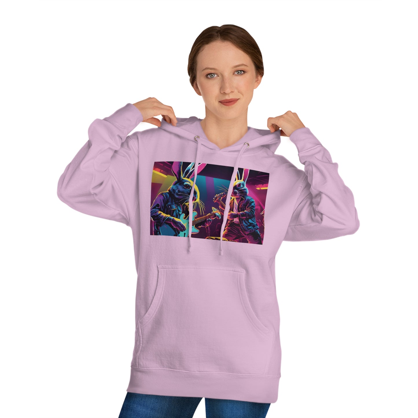 Bunny Rock Band - Unisex Hooded Sweatshirt