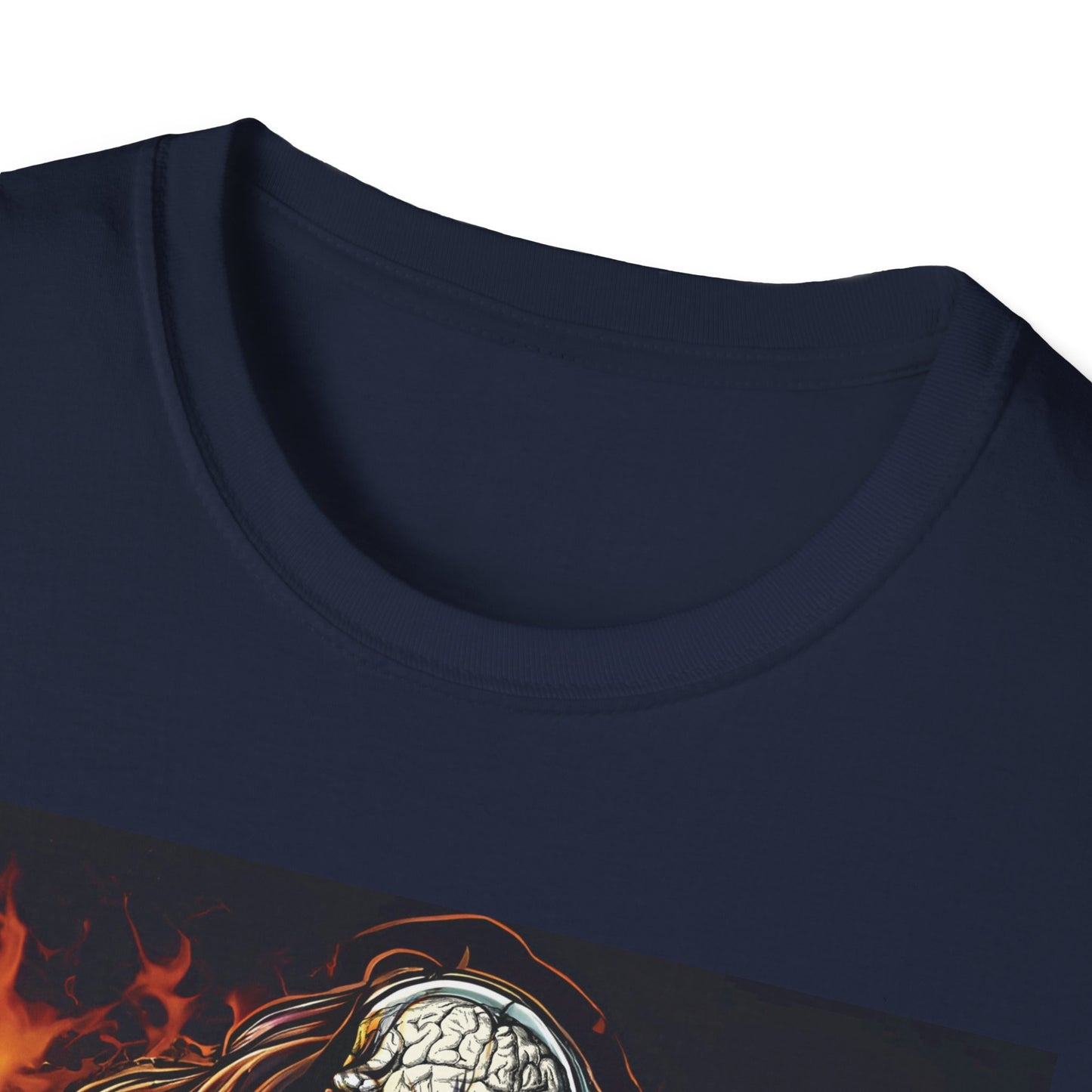 Thrash Metal - Fire Bass Player - Unisex Softstyle T-Shirt