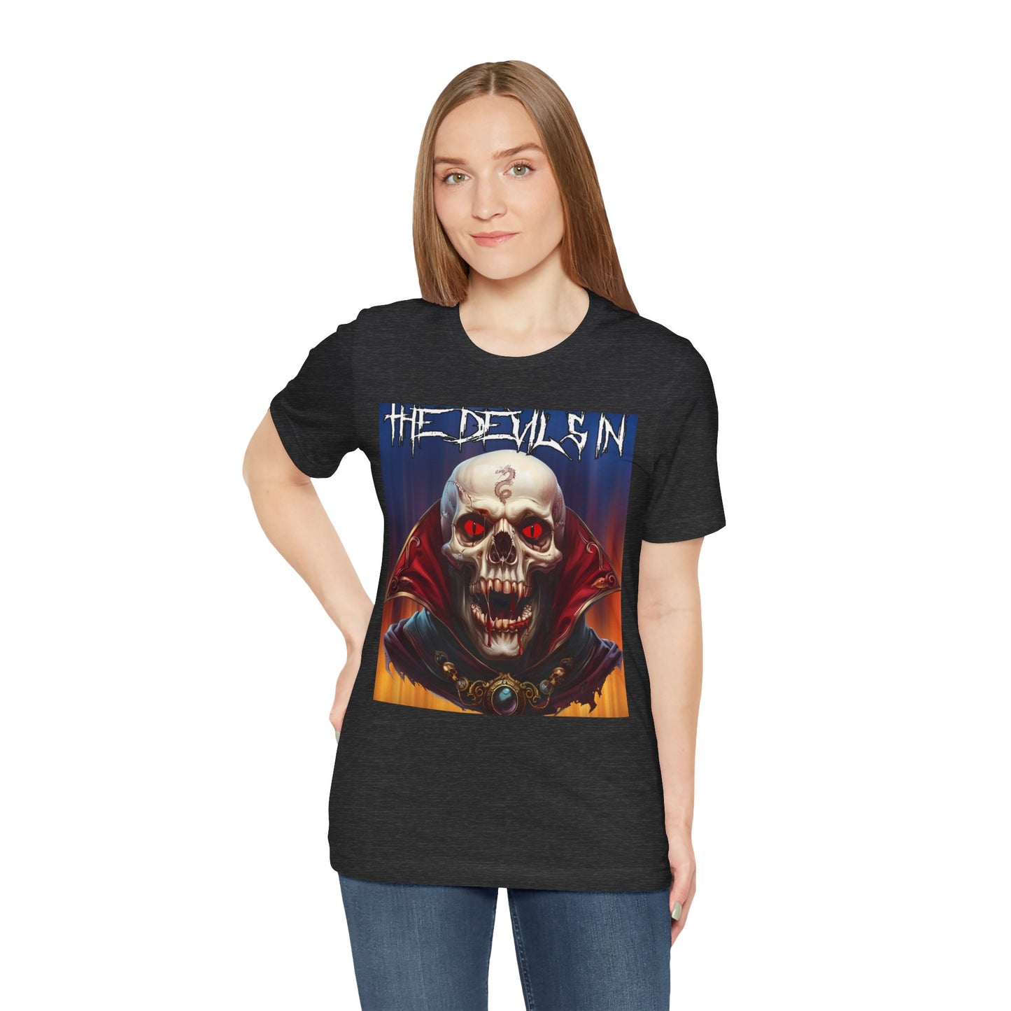 Skull Head - The Devils in - Unisex Jersey Short Sleeve Tee