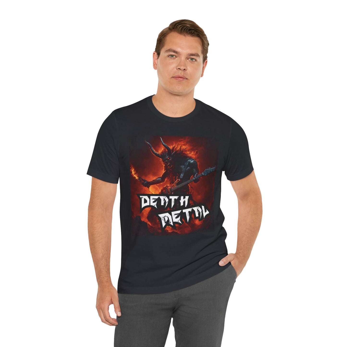 Death Metal - Guitar Player - Unisex Jersey Short Sleeve Tee