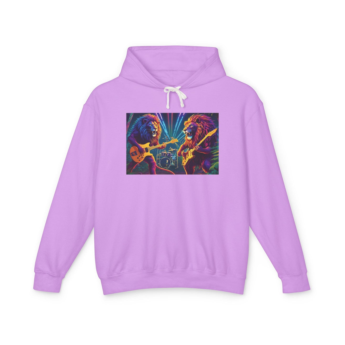 Lion's Rock Band - Unisex Lightweight Hooded Sweatshirt