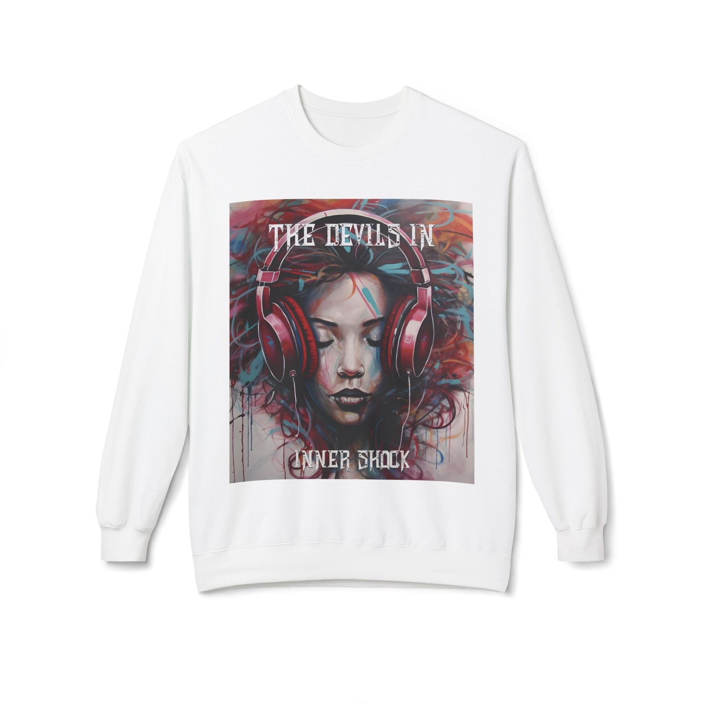 Inner Shock - Young Girl Listens to Music - Unisex Midweight Softstyle Sweatshirt