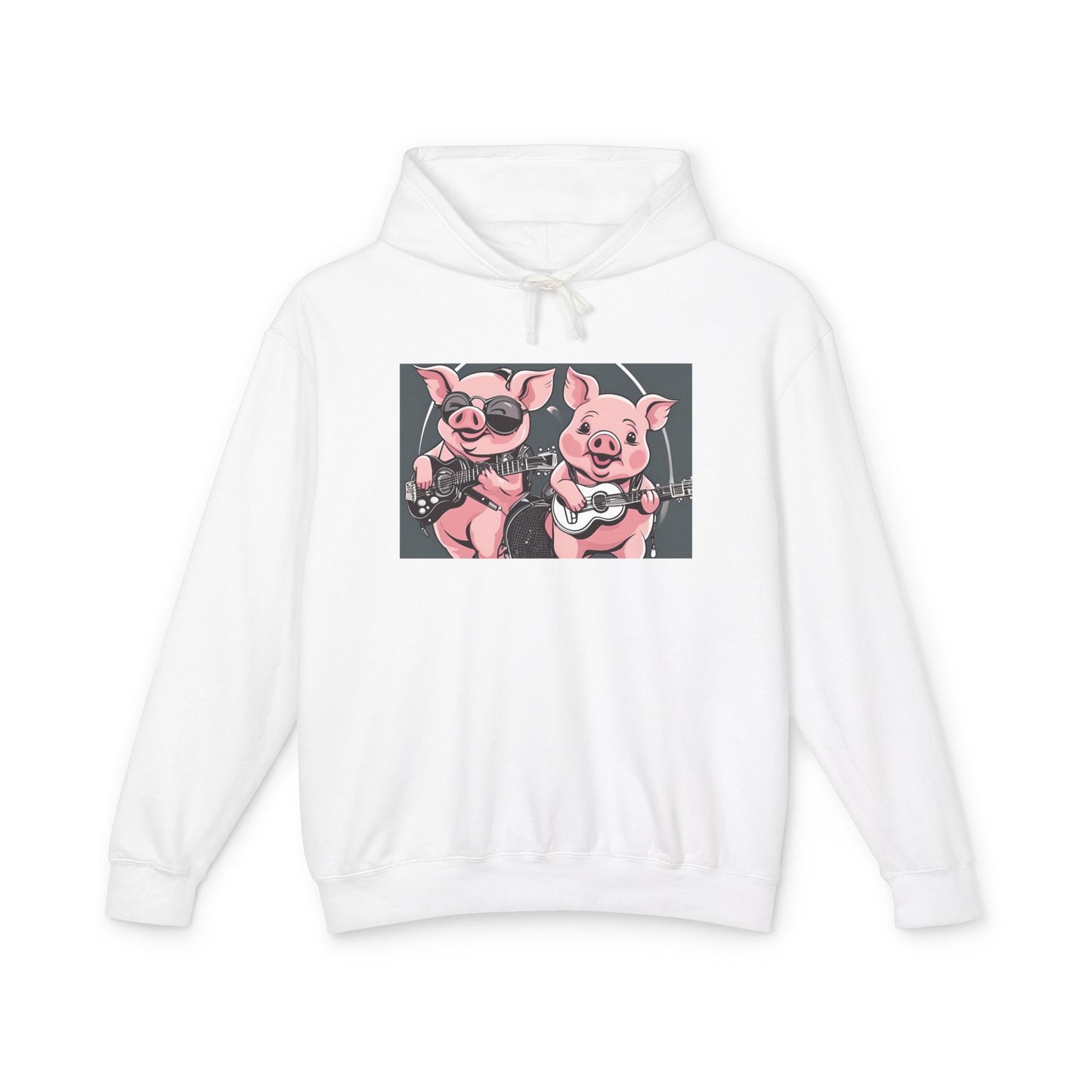 Pig Rock Band - Unisex Lightweight Hooded Sweatshirt