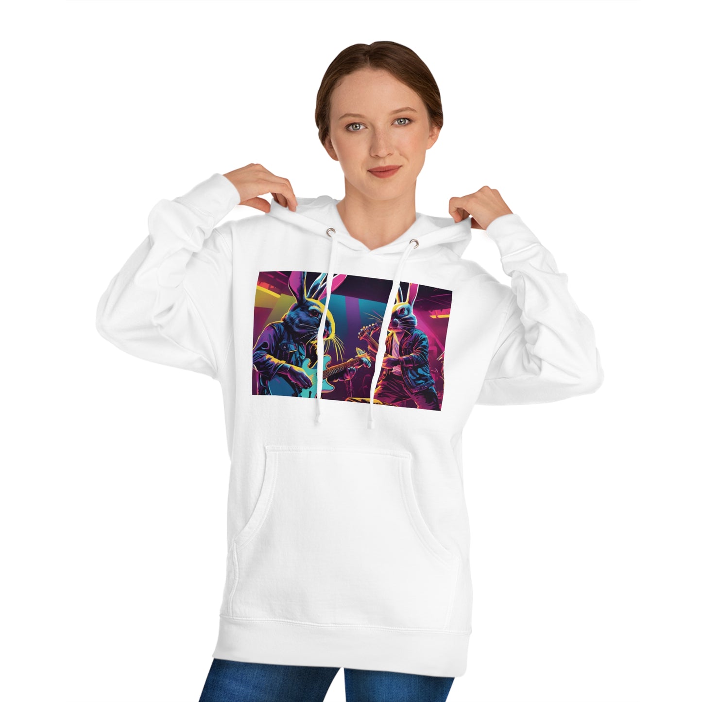 Bunny Rock Band - Unisex Hooded Sweatshirt