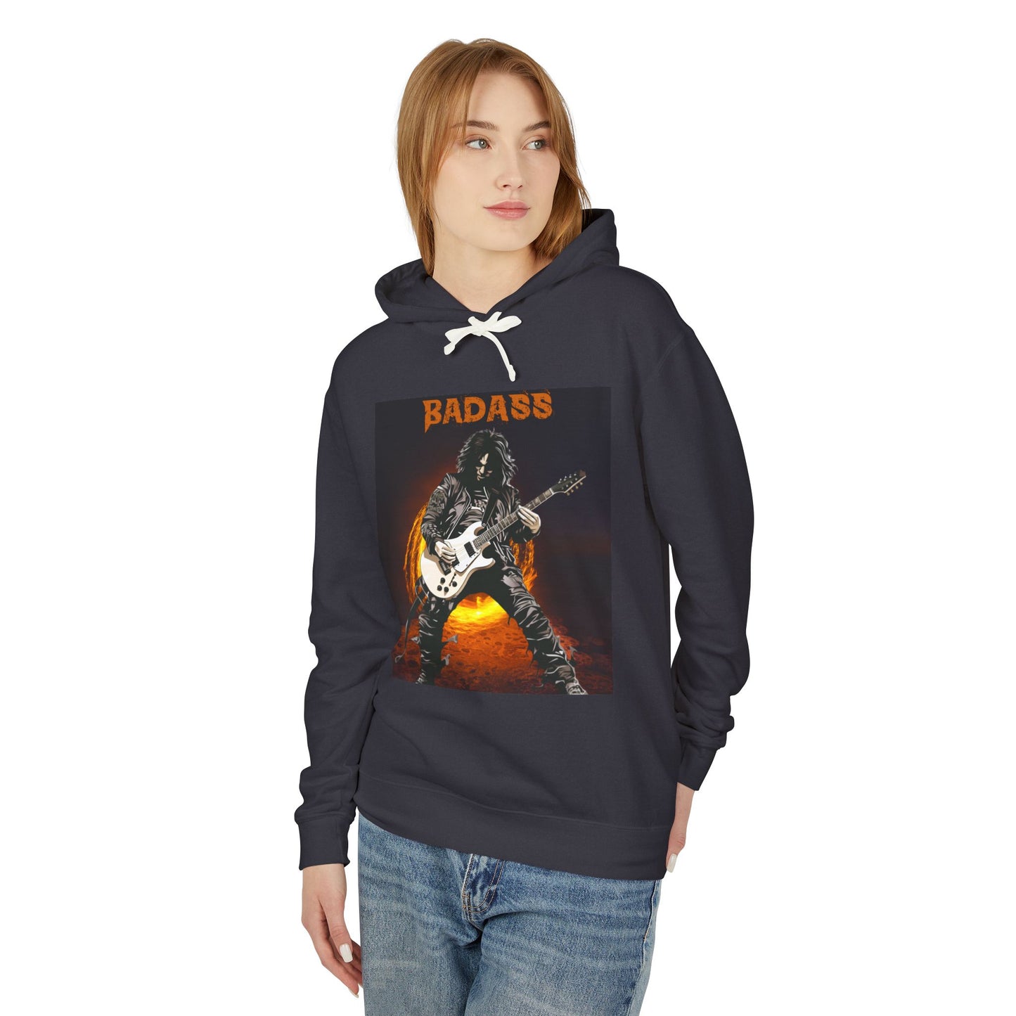 Badass Guitarist - Unisex Lightweight Hooded Sweatshirt