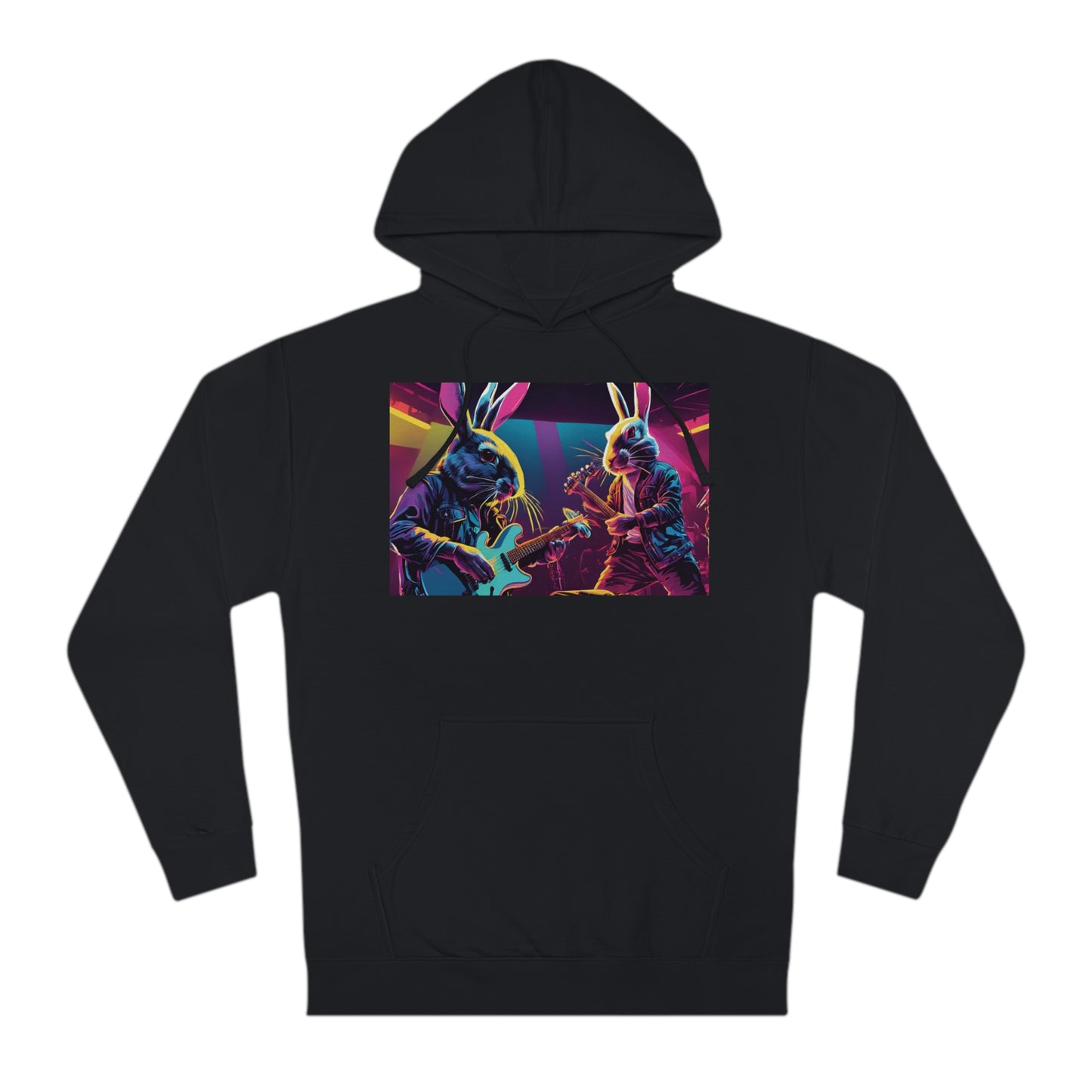 Bunny Rock Band - Unisex Hooded Sweatshirt