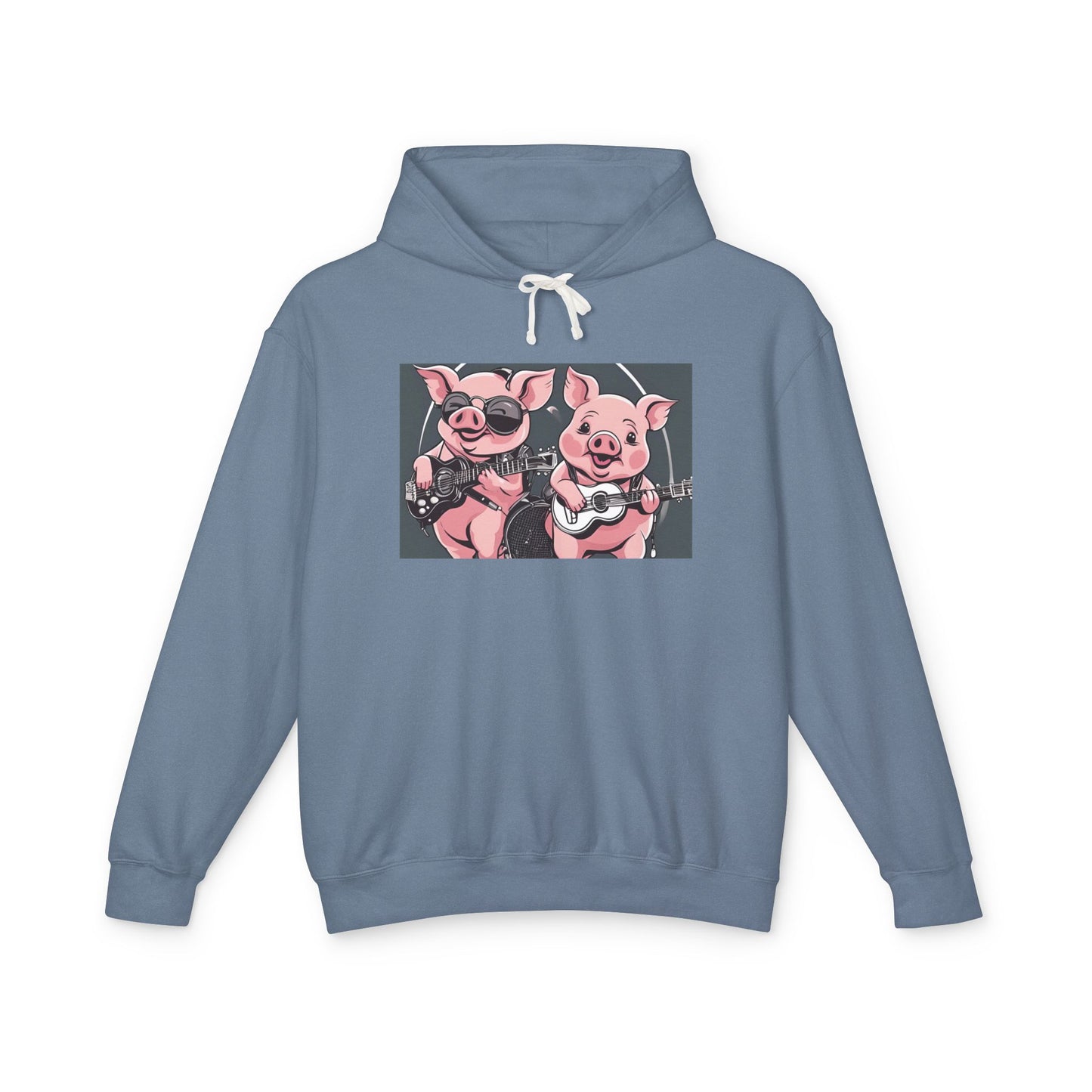 Pig Rock Band - Unisex Lightweight Hooded Sweatshirt