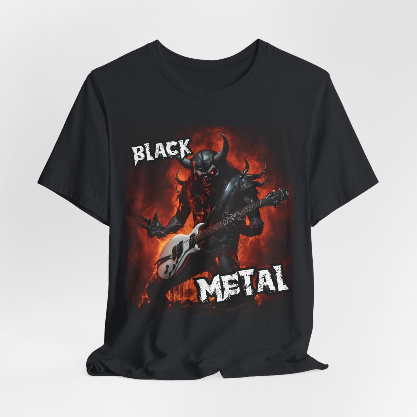 Black Metal - Guitar Player - Unisex Jersey Short Sleeve Tee