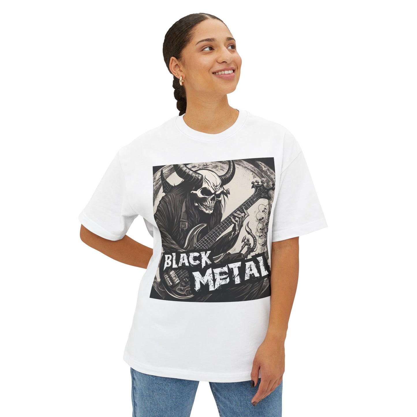 Black Metal - Bass Player - Unisex Oversized Boxy Tee