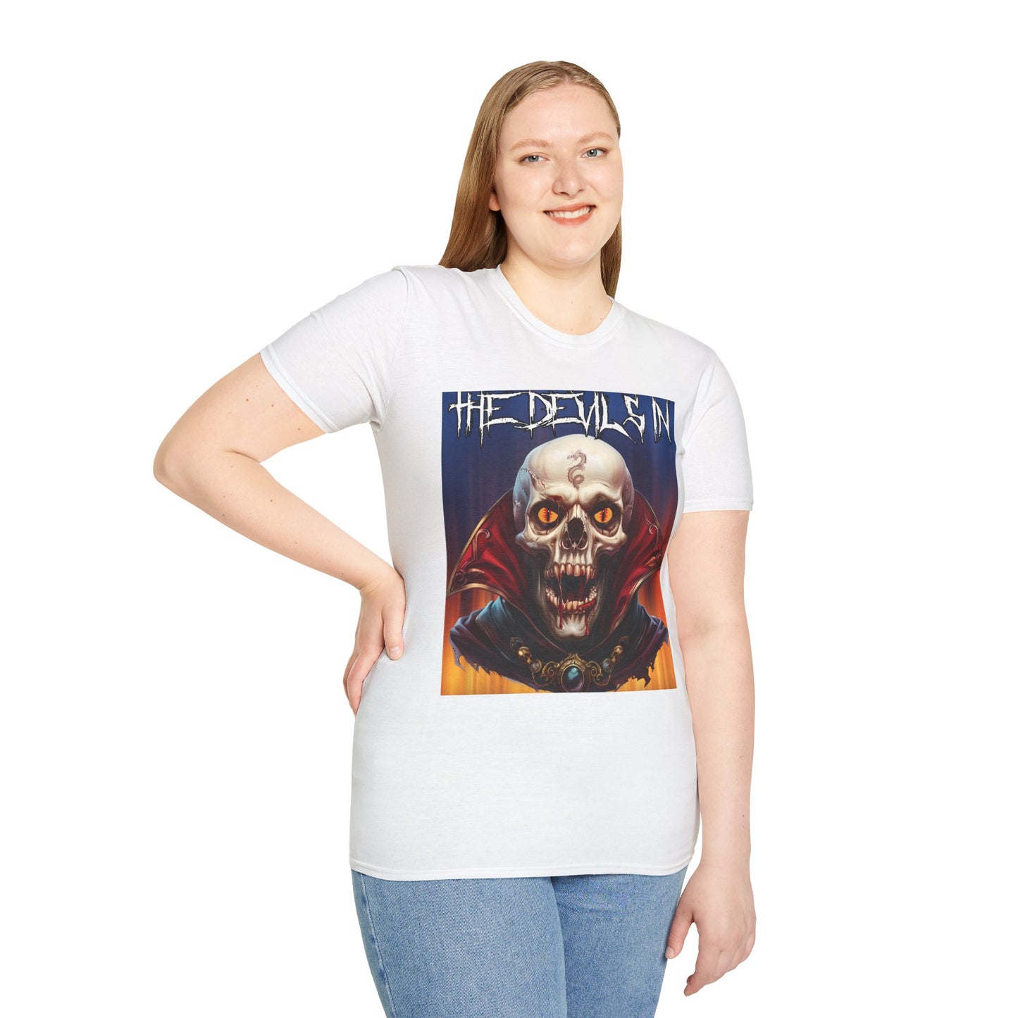 The Devils In - Skull Head - Unisex Softstyle T-Shirt