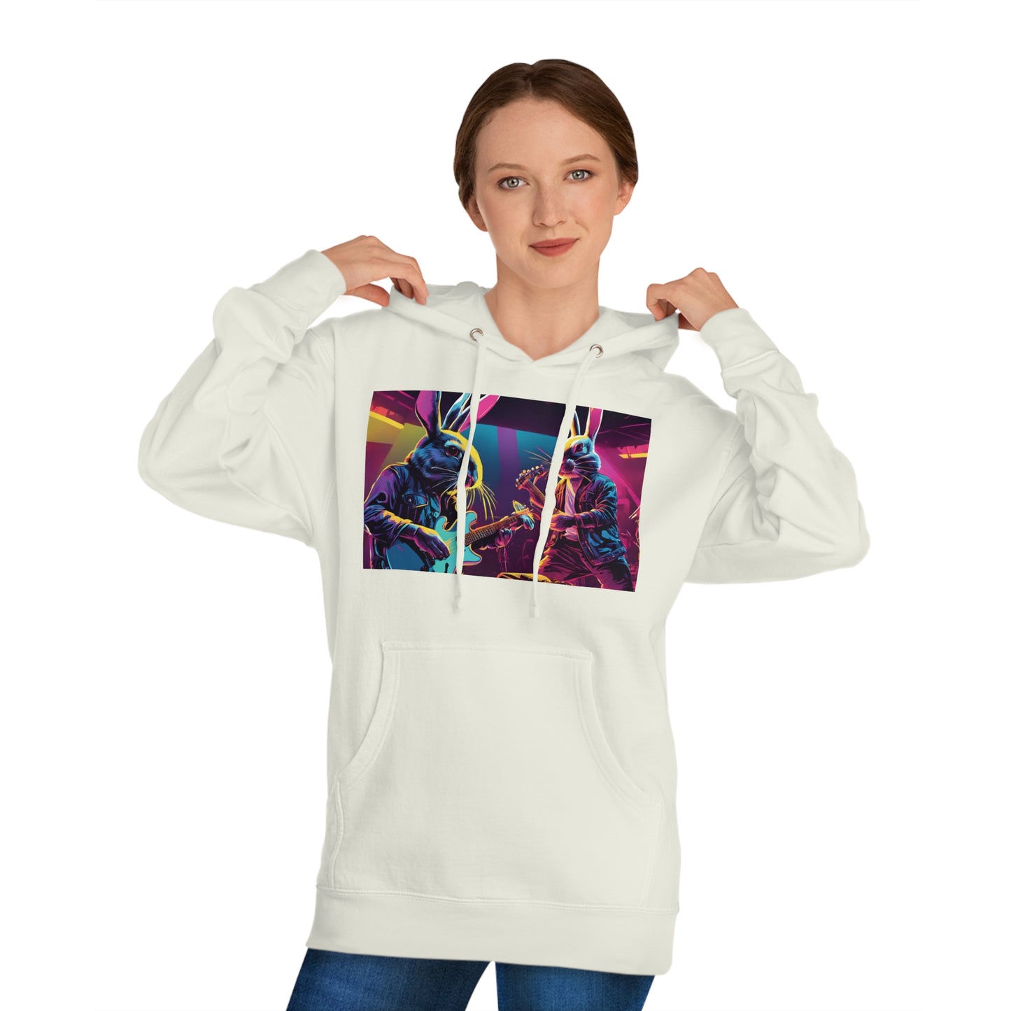 Bunny Rock Band - Unisex Hooded Sweatshirt