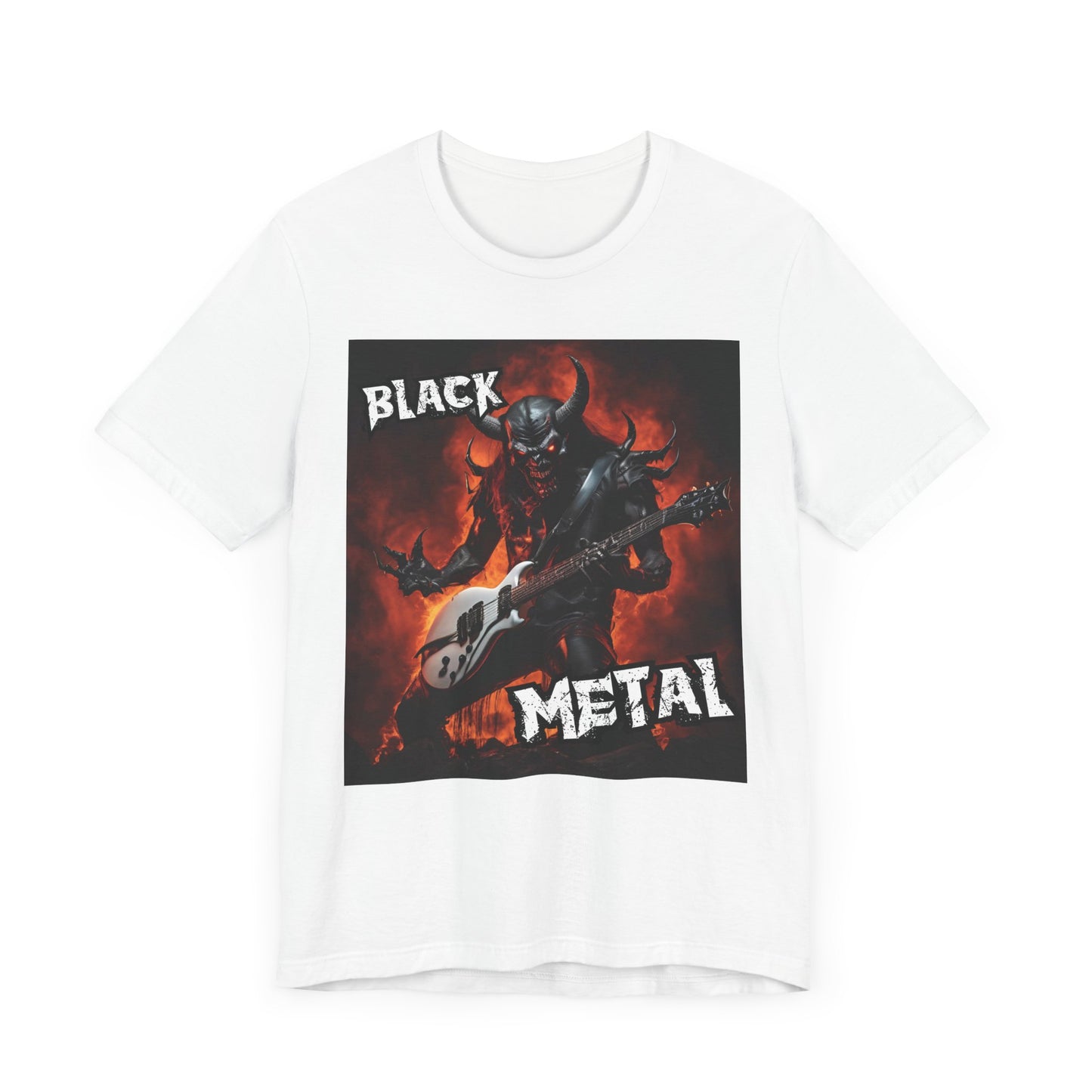 Black Metal - Guitar Player - Unisex Jersey Short Sleeve Tee