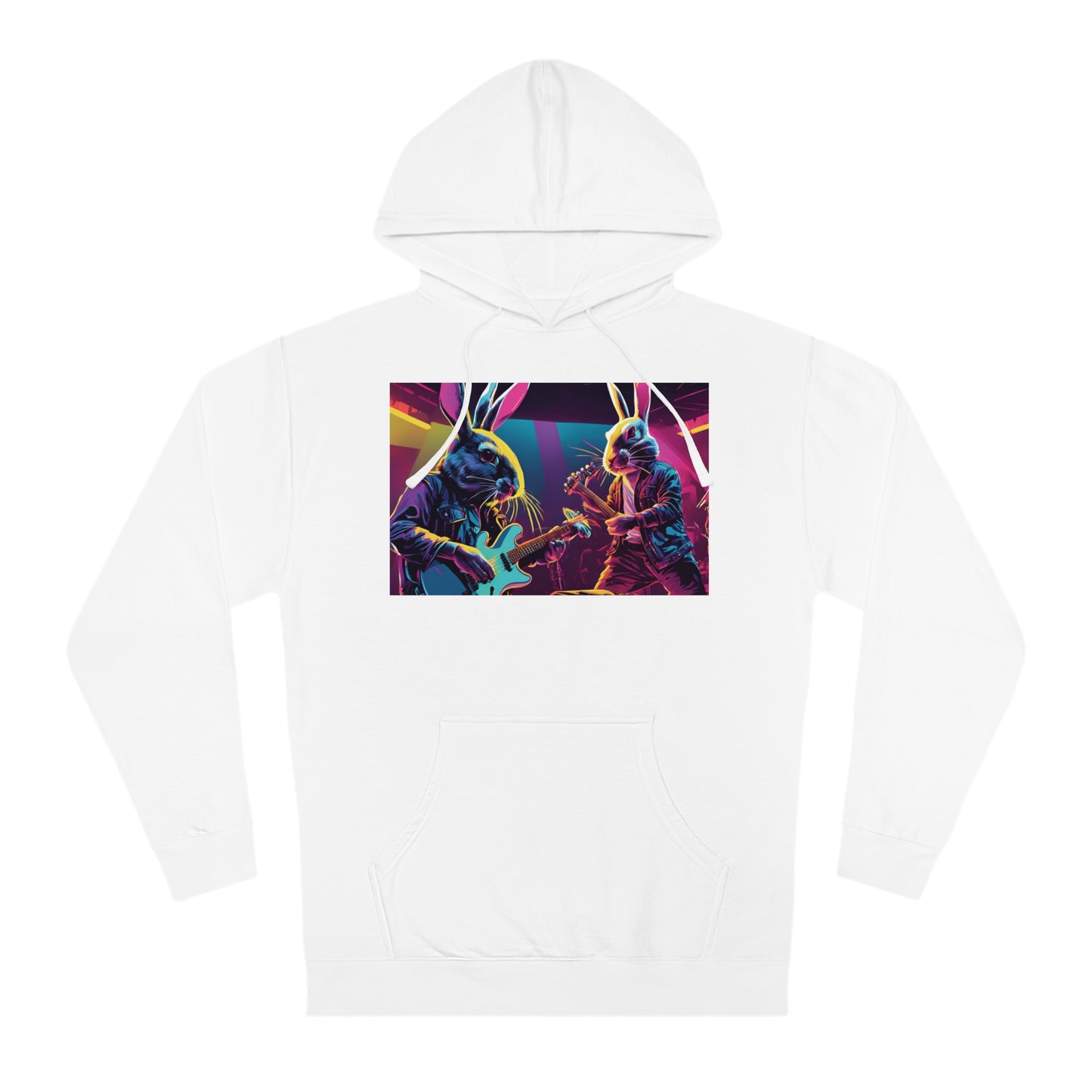 Bunny Rock Band - Unisex Hooded Sweatshirt