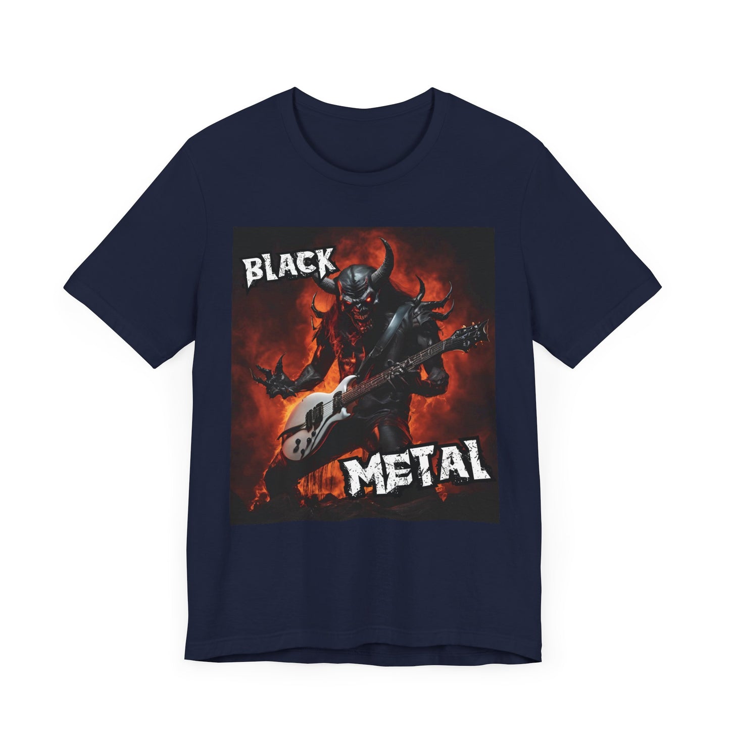 Black Metal - Guitar Player - Unisex Jersey Short Sleeve Tee