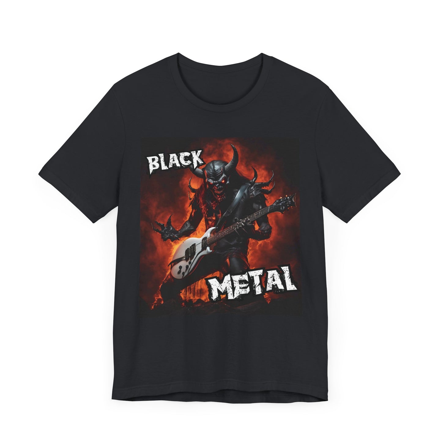 Black Metal - Guitar Player - Unisex Jersey Short Sleeve Tee