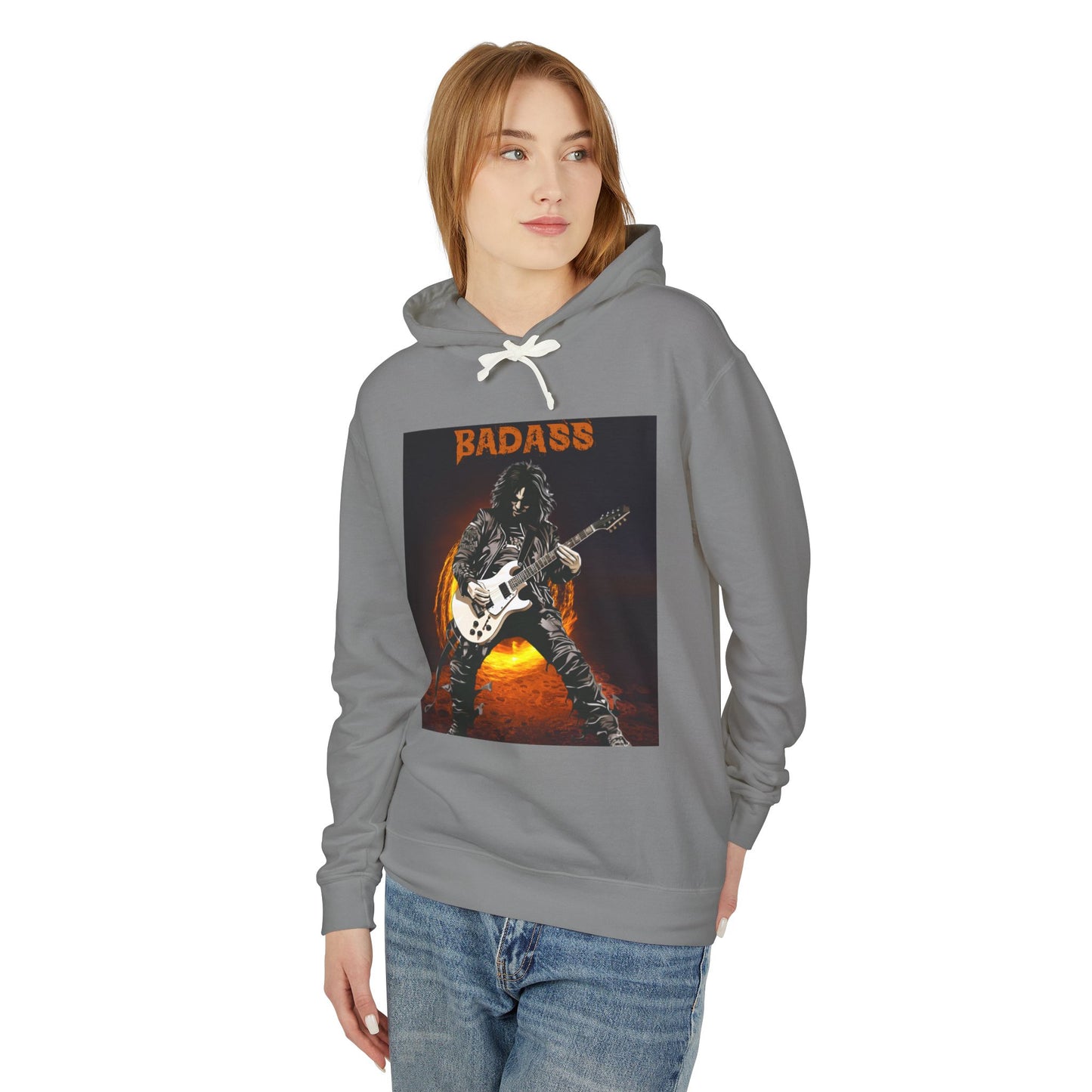 Badass Guitarist - Unisex Lightweight Hooded Sweatshirt