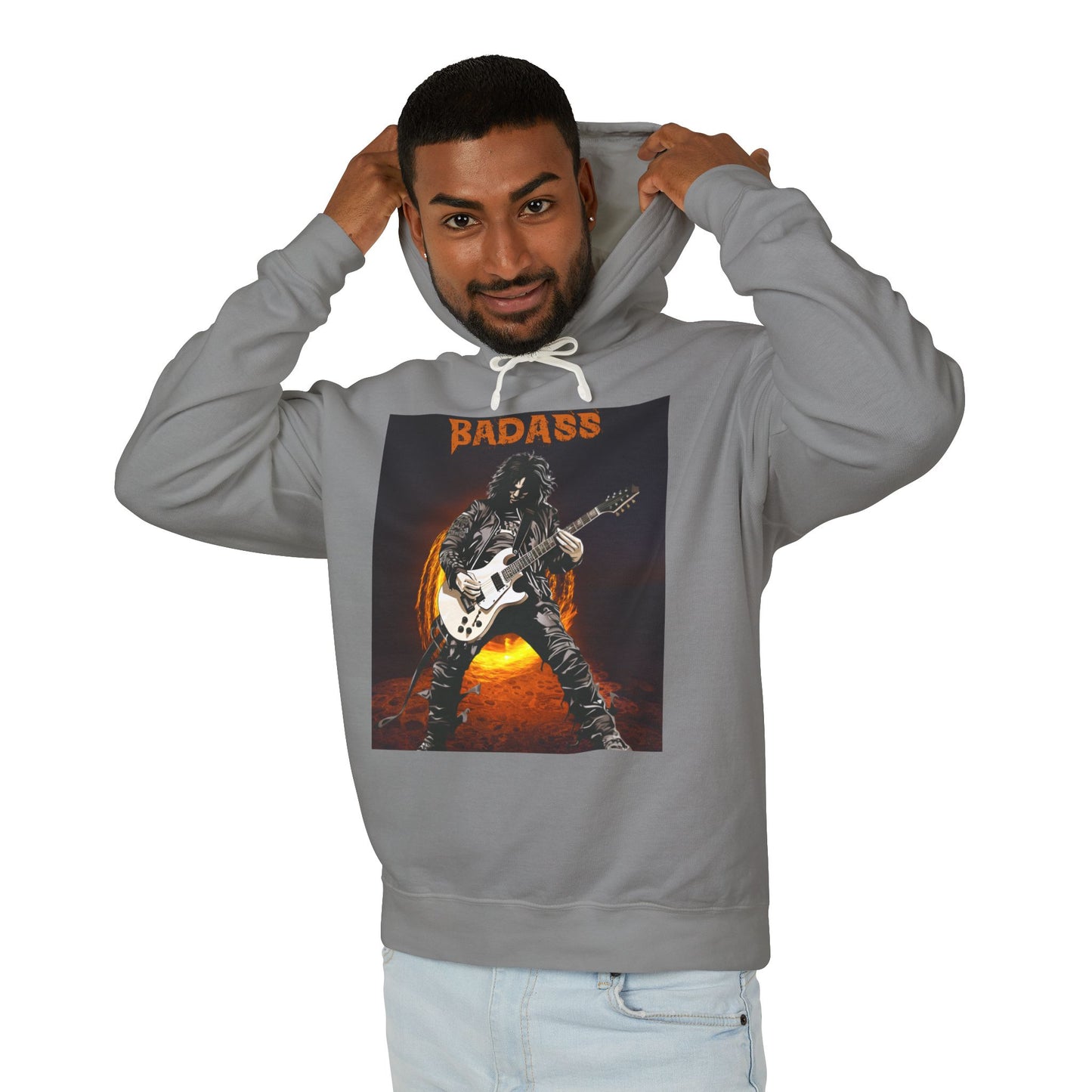 Badass Guitarist - Unisex Lightweight Hooded Sweatshirt