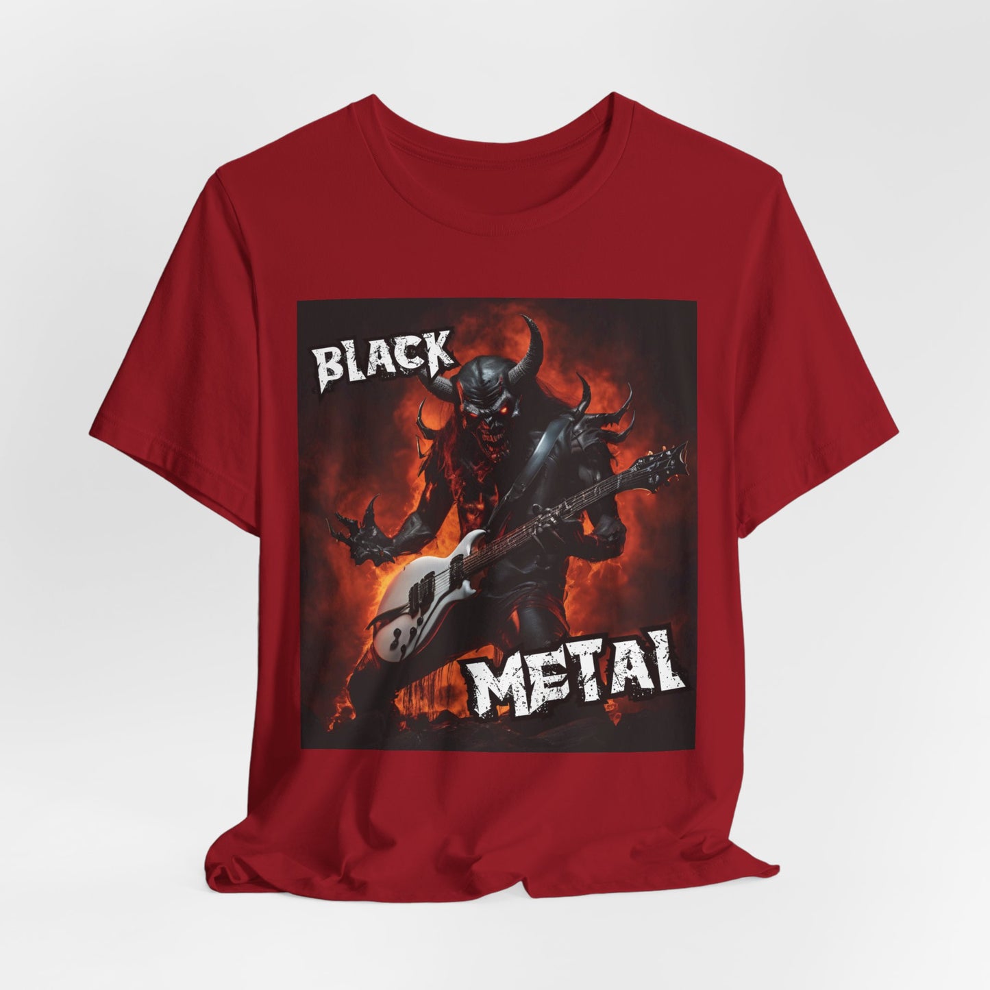 Black Metal - Guitar Player - Unisex Jersey Short Sleeve Tee