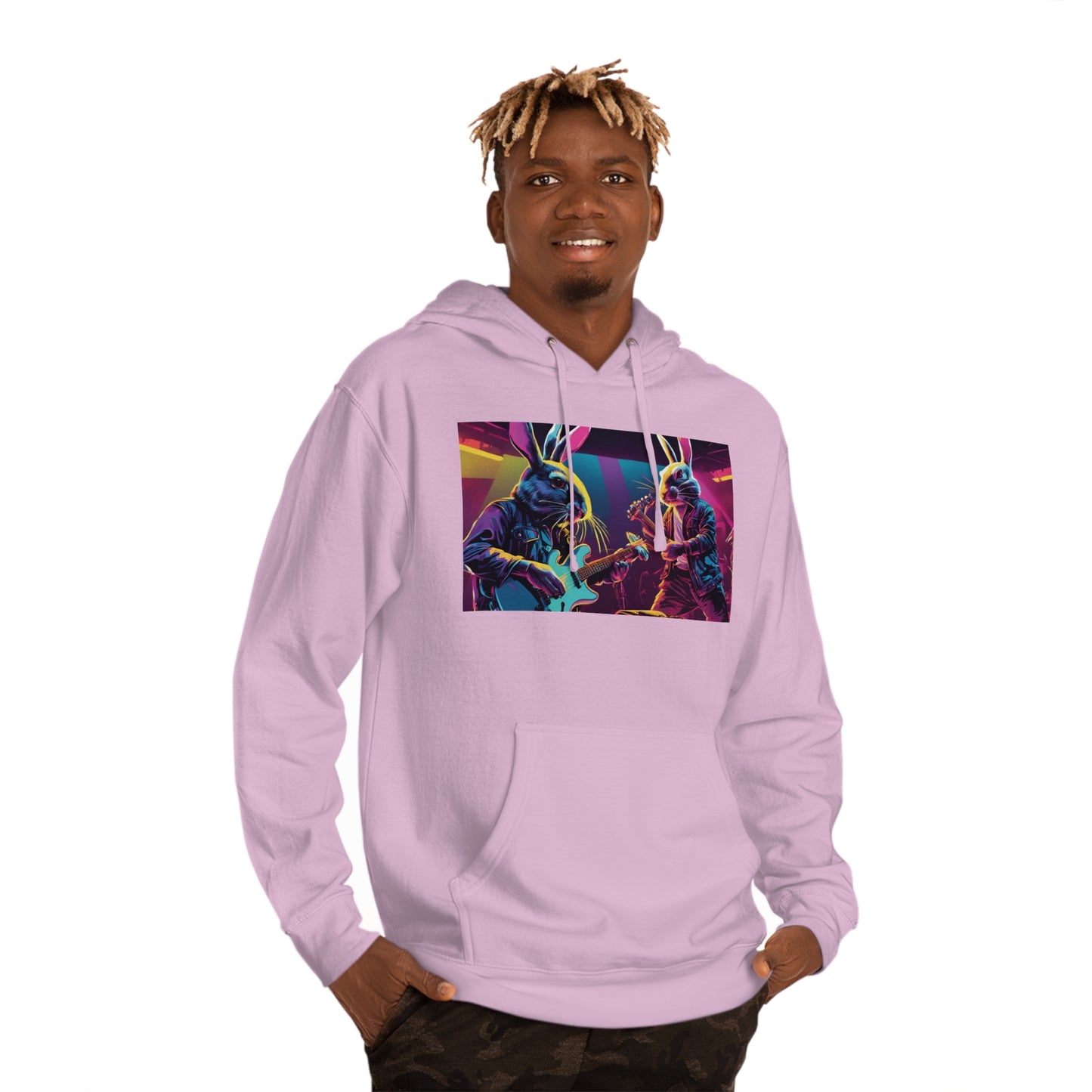 Bunny Rock Band - Unisex Hooded Sweatshirt