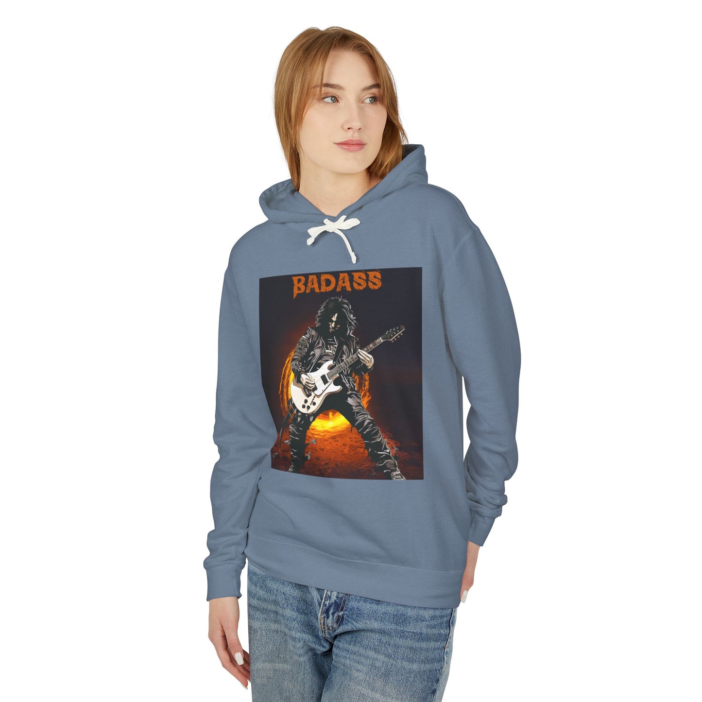 Badass Guitarist - Unisex Lightweight Hooded Sweatshirt