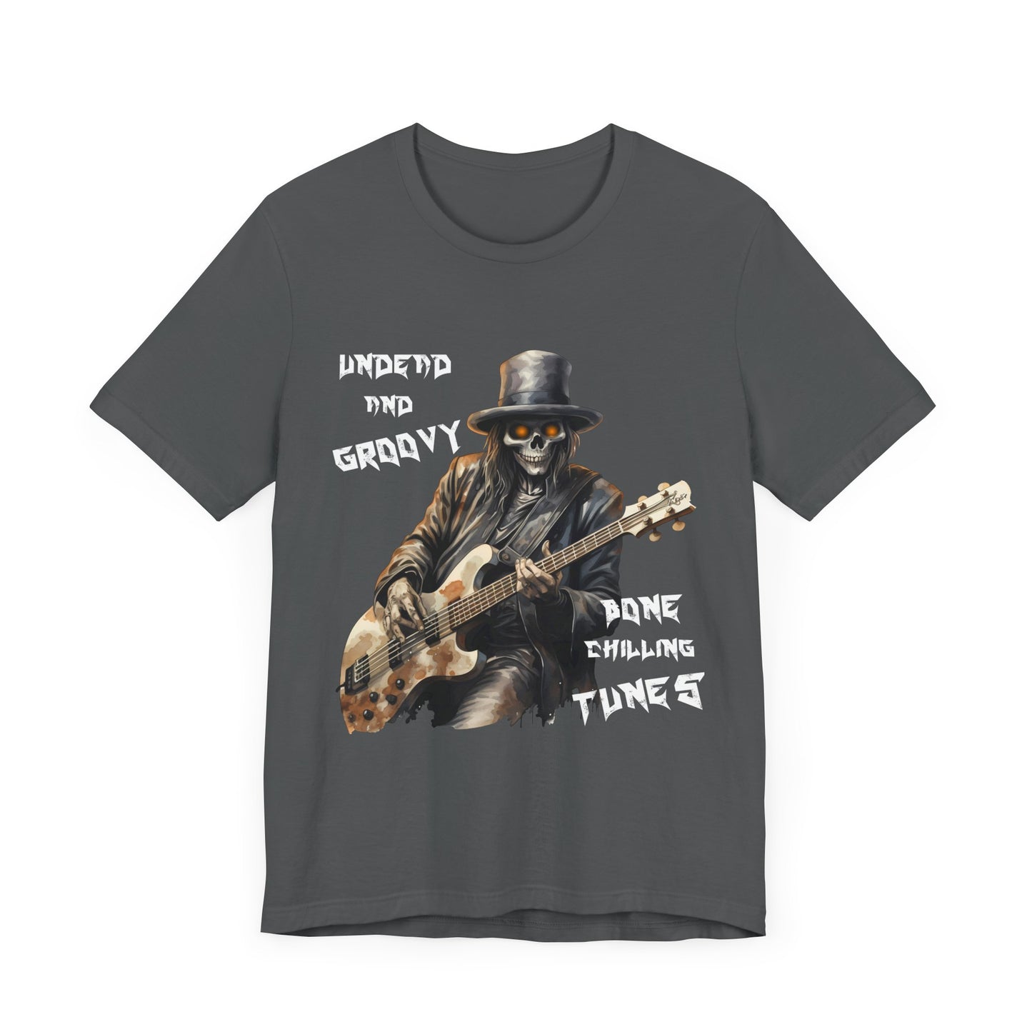 Undead and Groovy - Skeleton Guitar Player Unisex Jersey Short Sleeve Tee