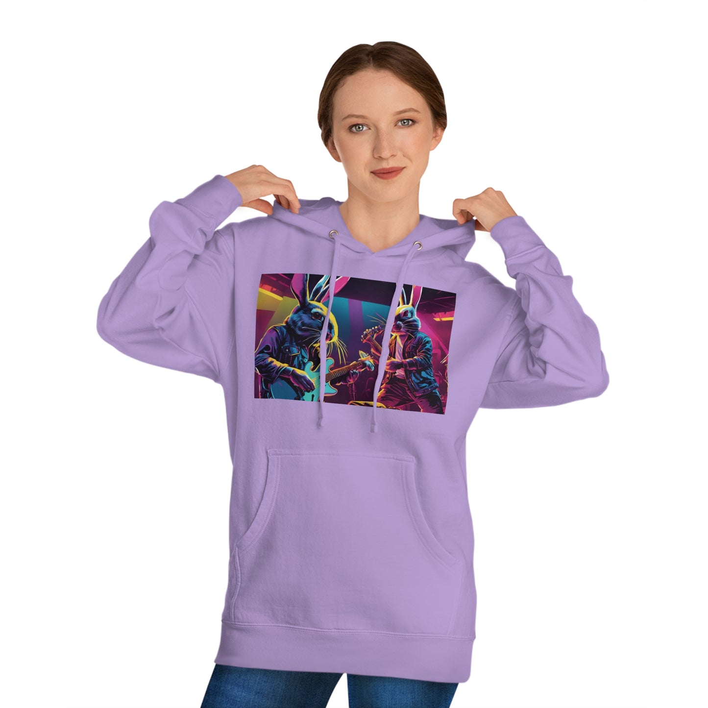 Bunny Rock Band - Unisex Hooded Sweatshirt