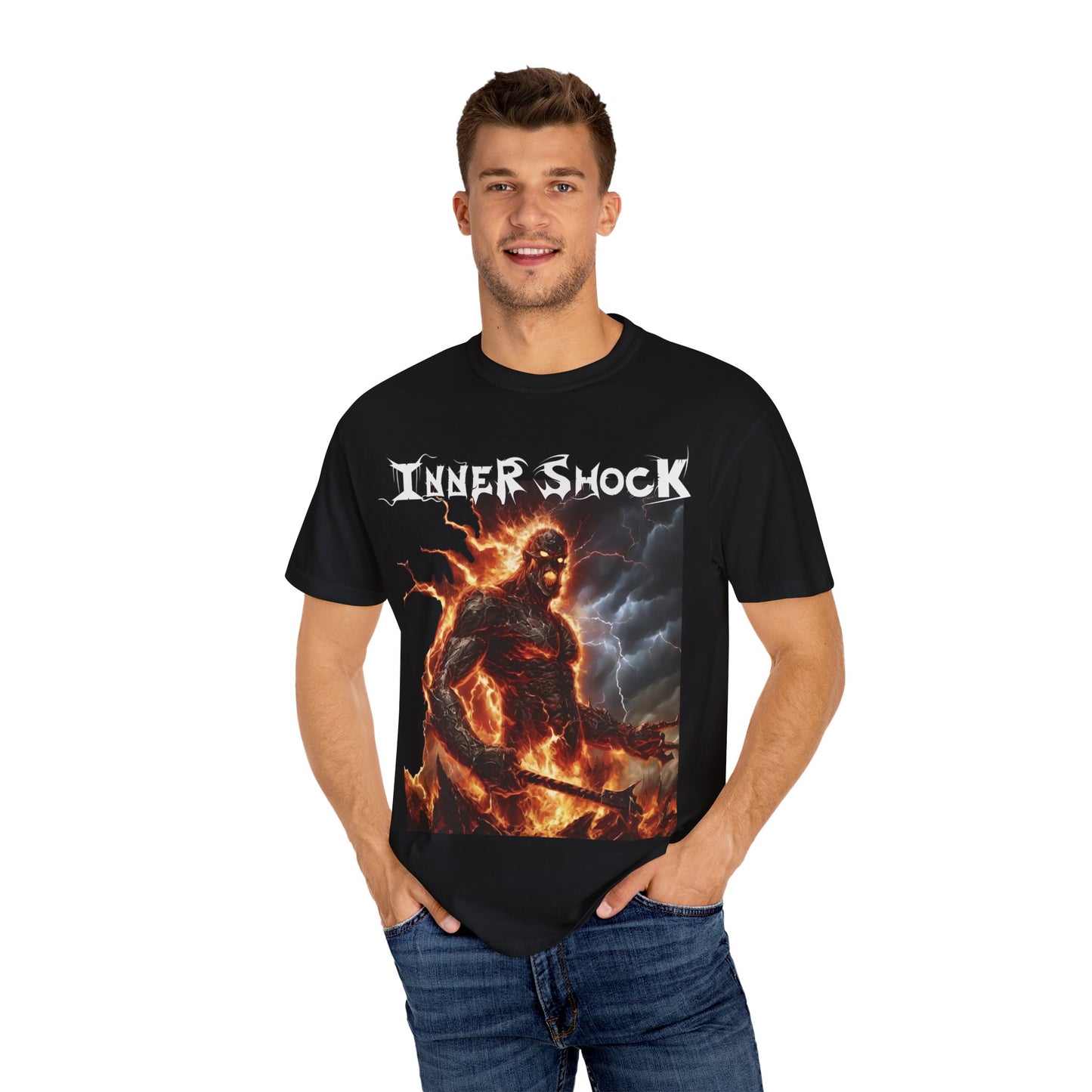 Inner Shock - Fire Monster - Unisex Garment-Dyed T-shirt