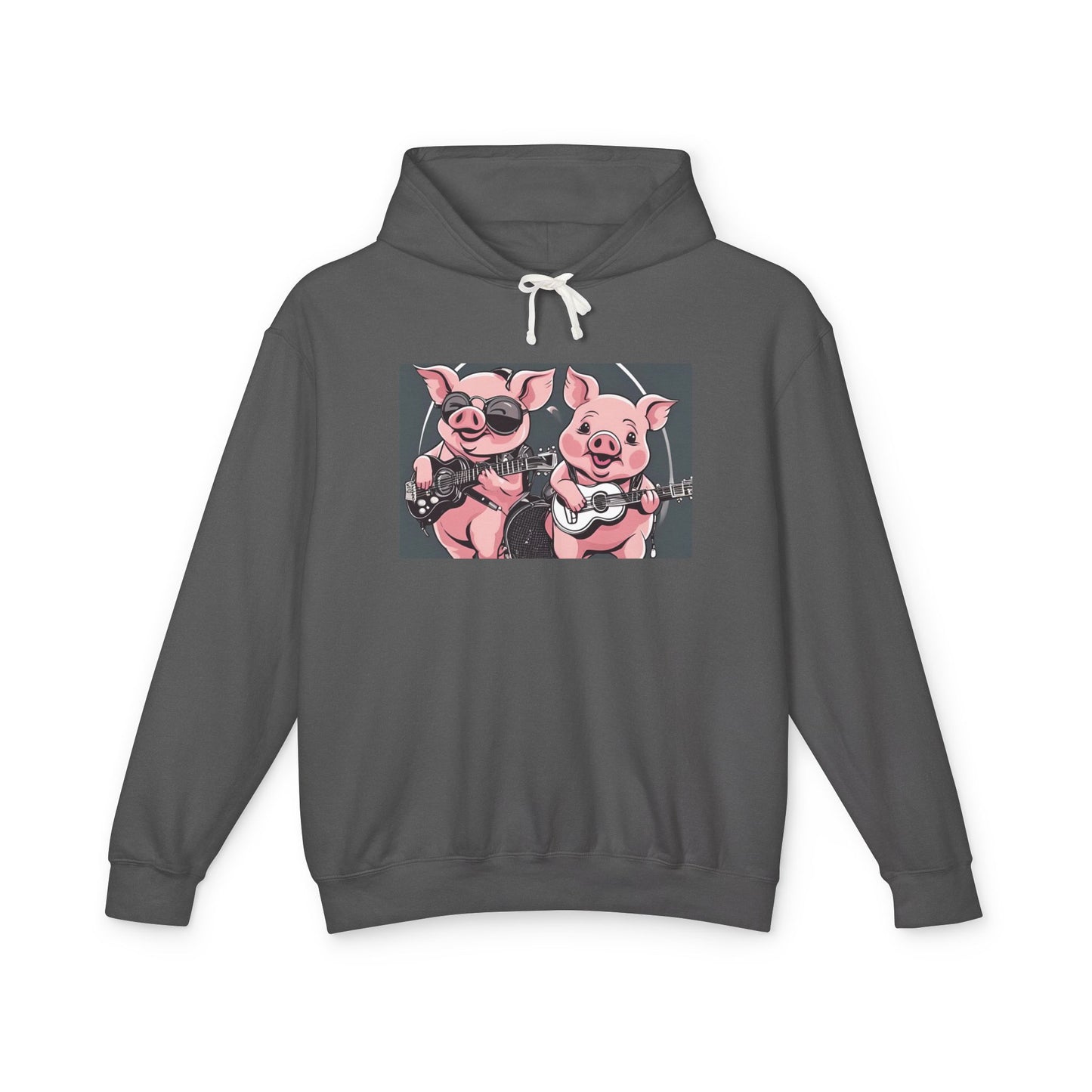 Pig Rock Band - Unisex Lightweight Hooded Sweatshirt